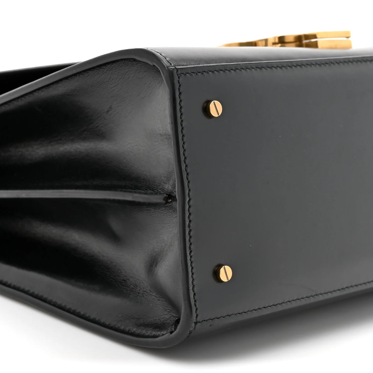 Smooth Calfskin Medium Classic Monogram Cassandra Top Handle Black - Top Club
