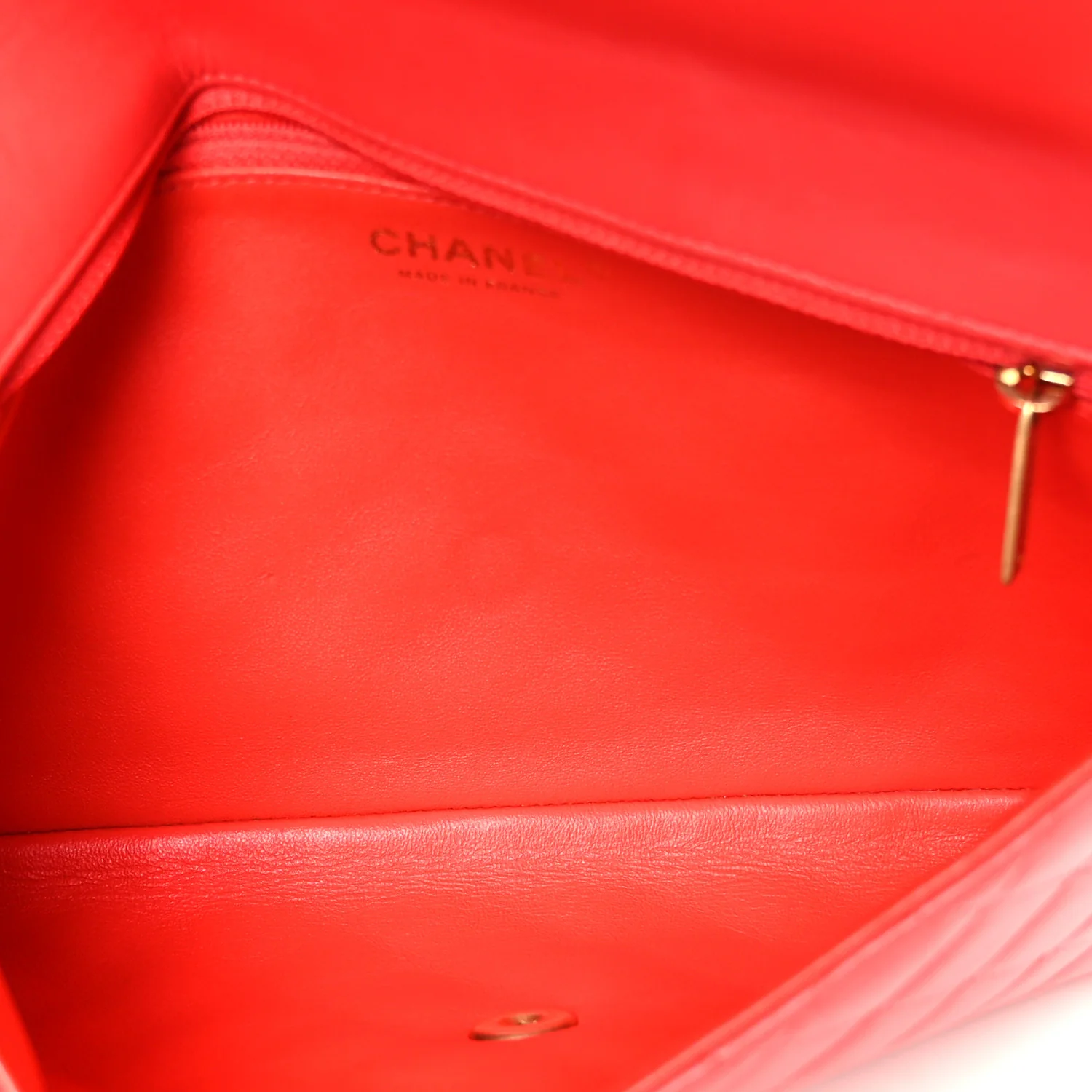 Lambskin Quilted Flap Clutch Red - Top Club