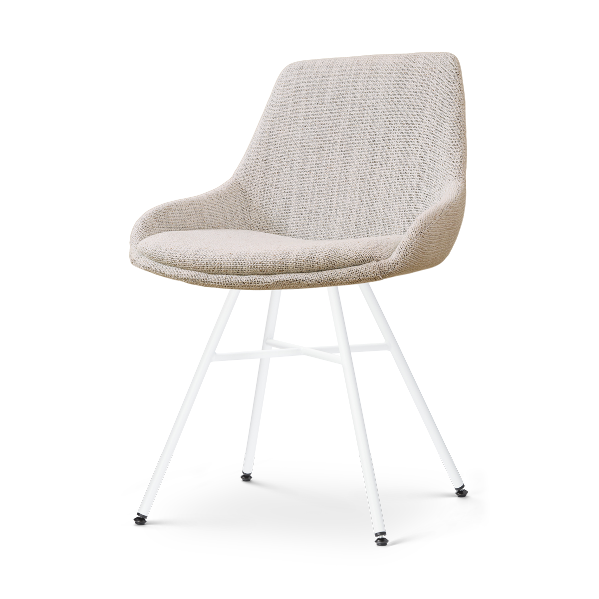 Eetkamerstoel Noa-Isa grijs beige gemêleerd - wit onderstel