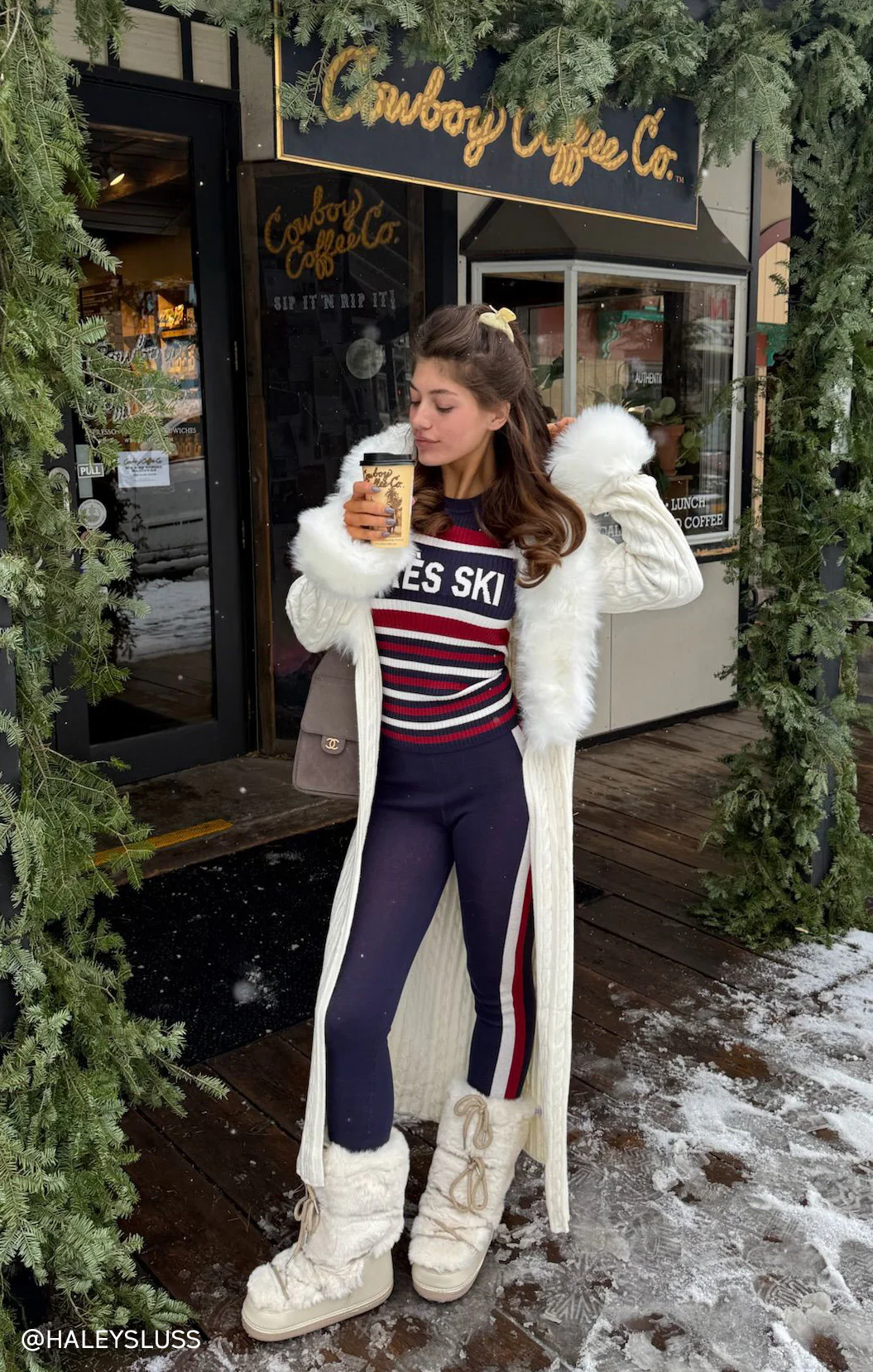Slopes Sweater ~ Navy Apres Ski Stripe