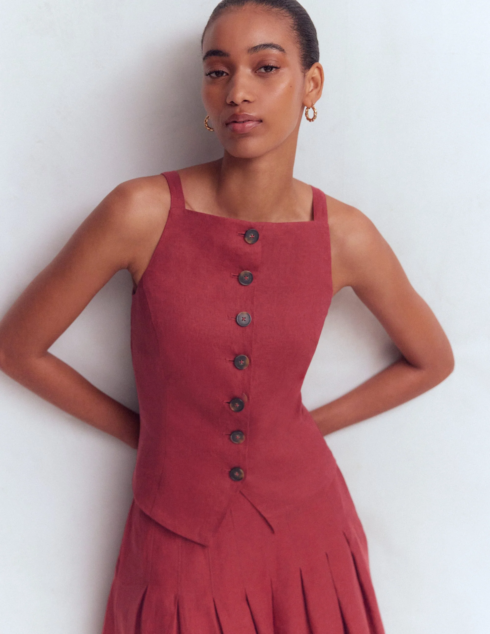 Caprihose-Sattes Smaragdgrün, Vichykaro