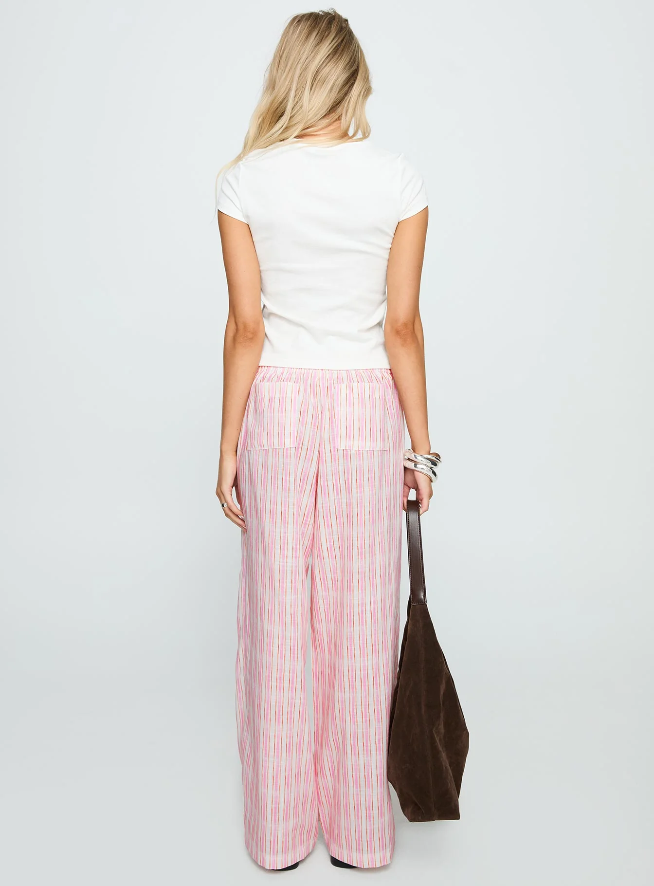 Beach House Pants Pink Stripe