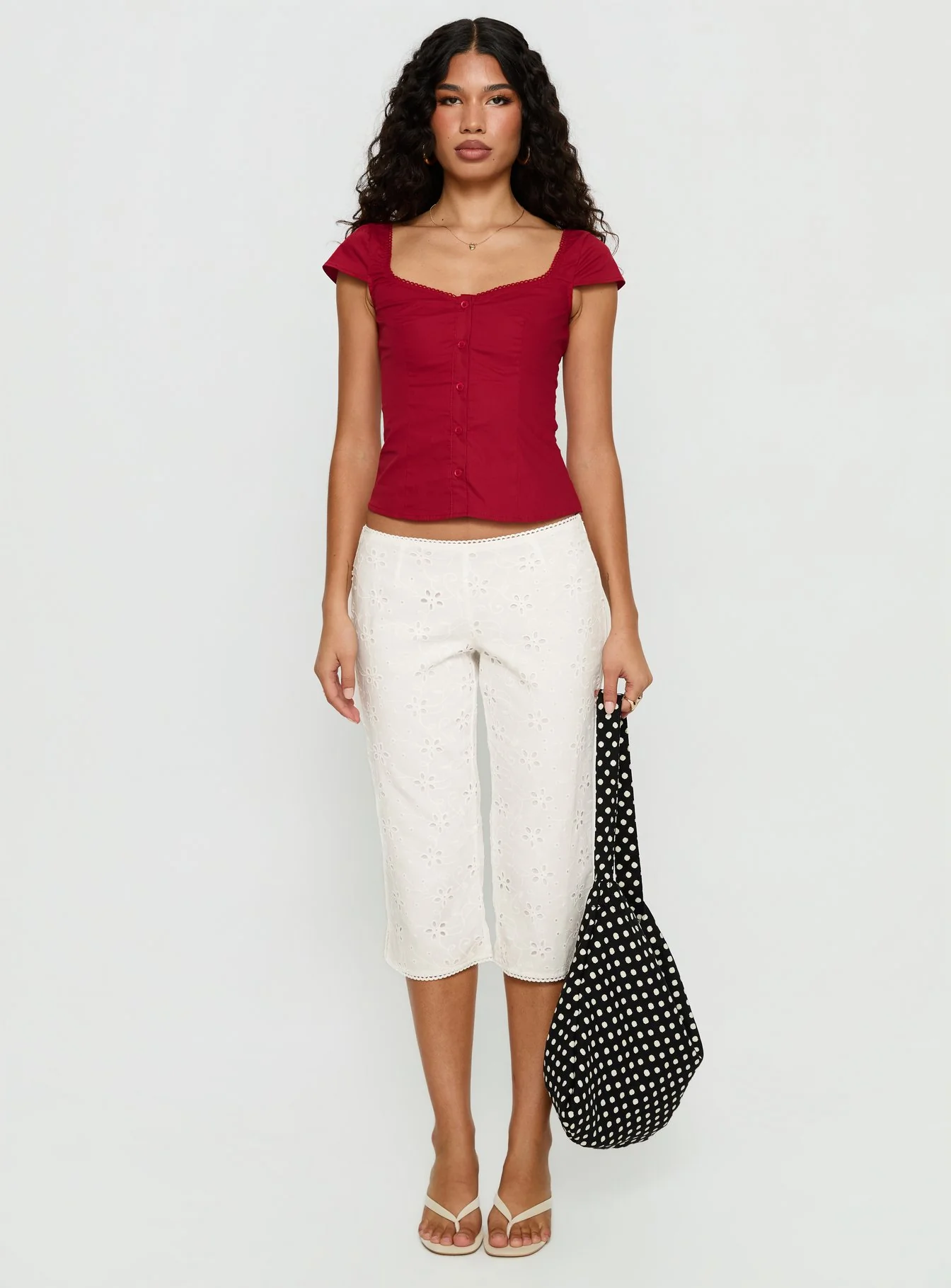 Transcendence Button Up Top Red