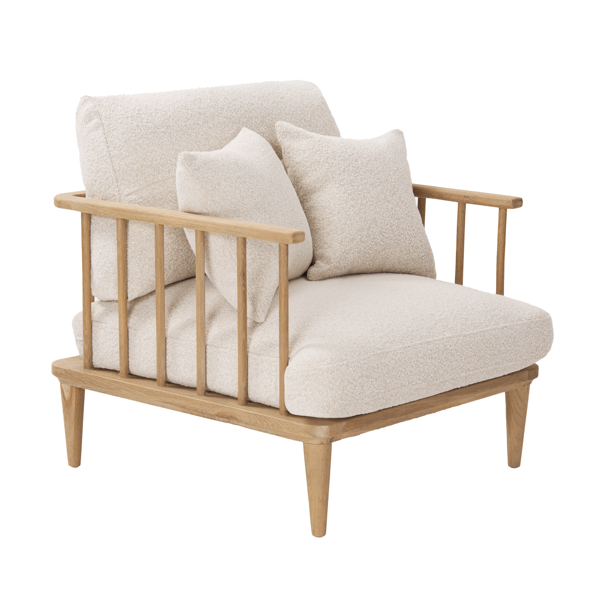 Fauteuil Woody bouclé naturel