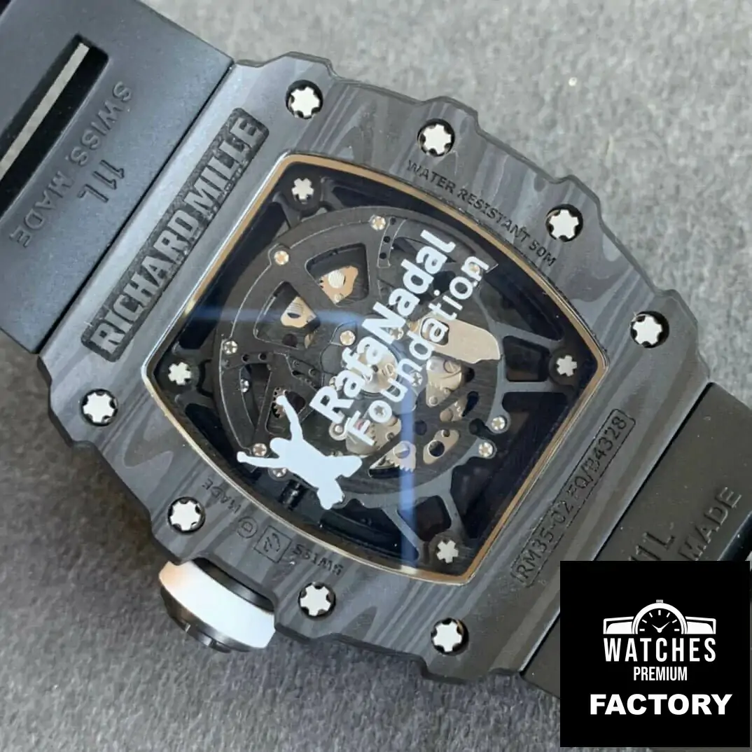 Richard Mille RM035-02 KV Factory Black Rubber Strap