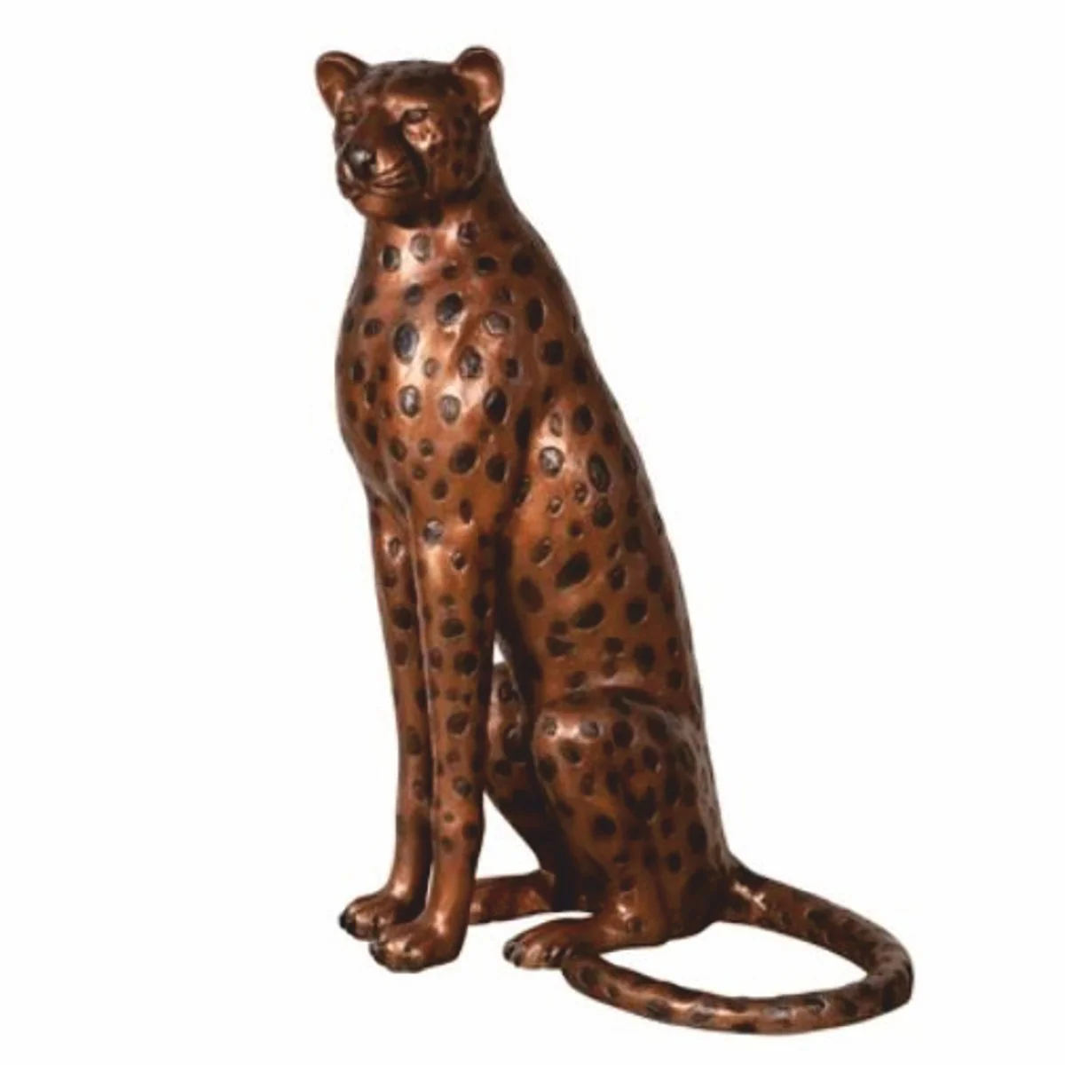 Luxury decorative sculpture leopard bronze / black H. 105 cm - large bronze figure