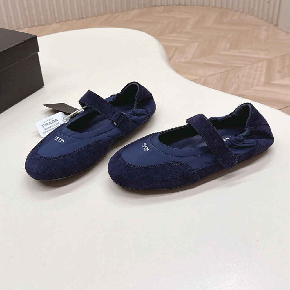 PRADA Re-Nylon and suede ballet flats - Top Club