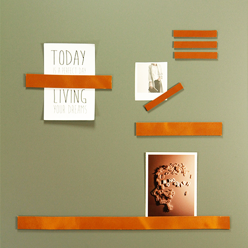 Leren magneetstrips (set) (7 stuks) Cognac