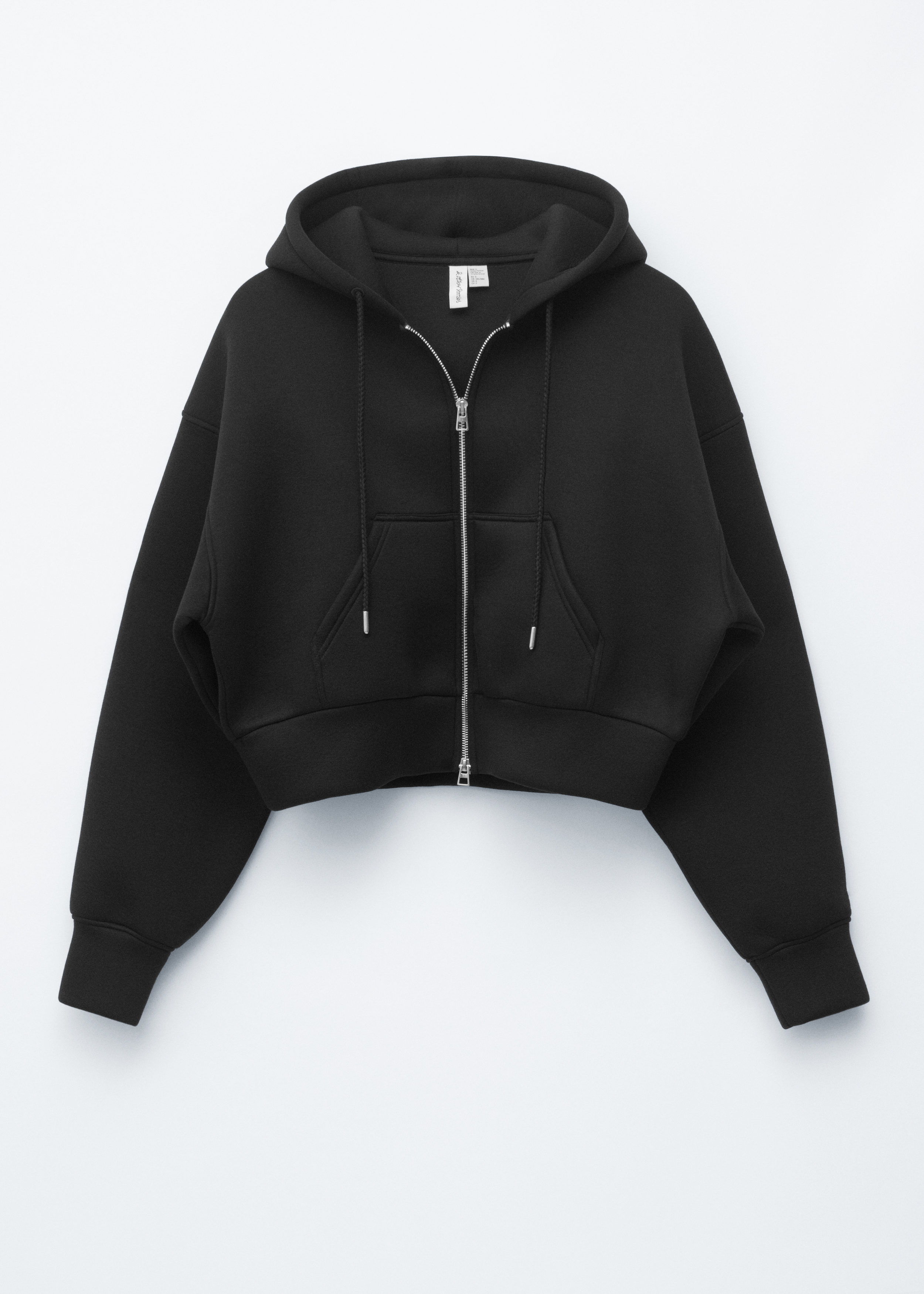 & Other Stories CROPPED SCUBA ZIP-UP HOODIE