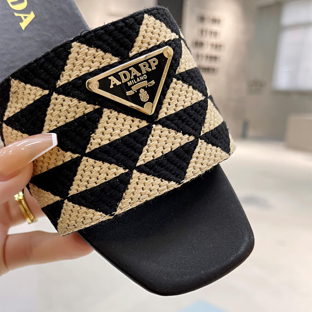 Prada Embroidered fabric slides - Top Club