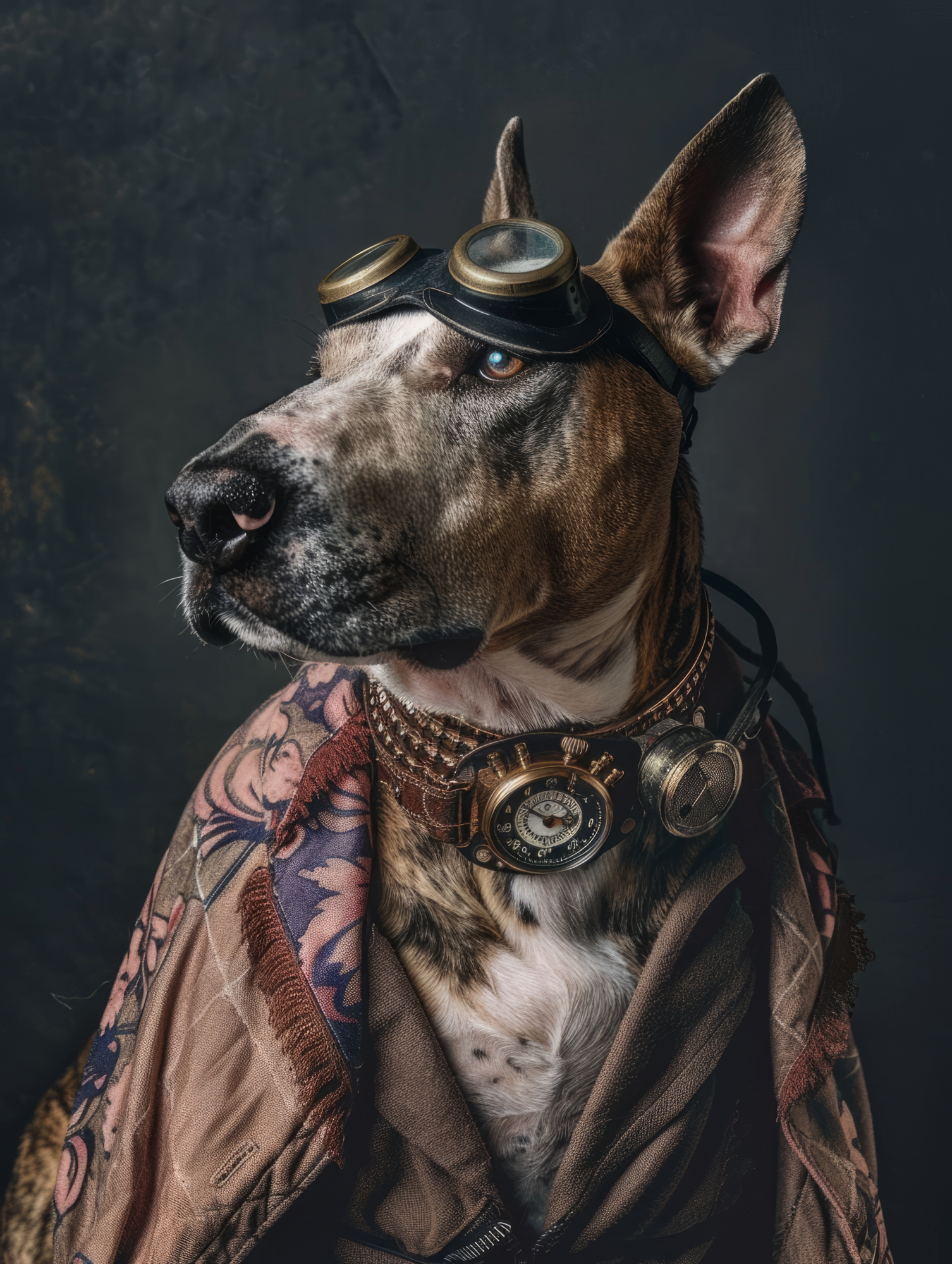 Canvas schilderij van een Bull Terrier 100x200 cm