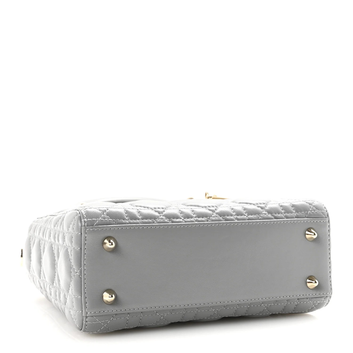 Lambskin Cannage Small My Lucky Badges My Lady Dior Grey - Top Club