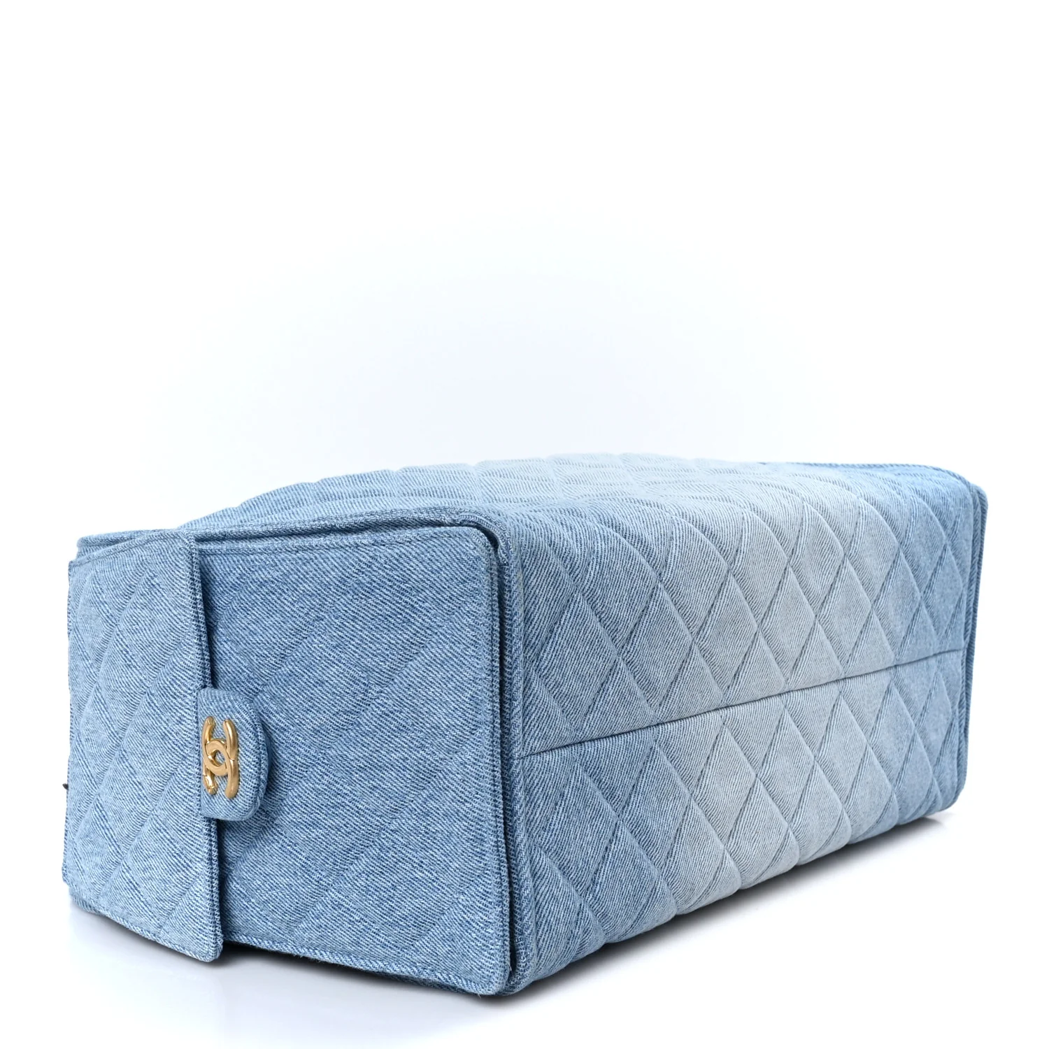 Washed Denim Quilted Medium Chanel 25 Handbag Blue - Top Club