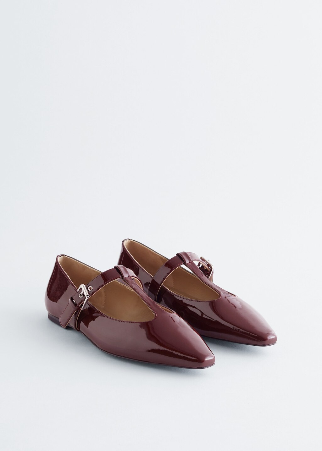 & Other Stories T-BAR LEATHER BALLET FLATS