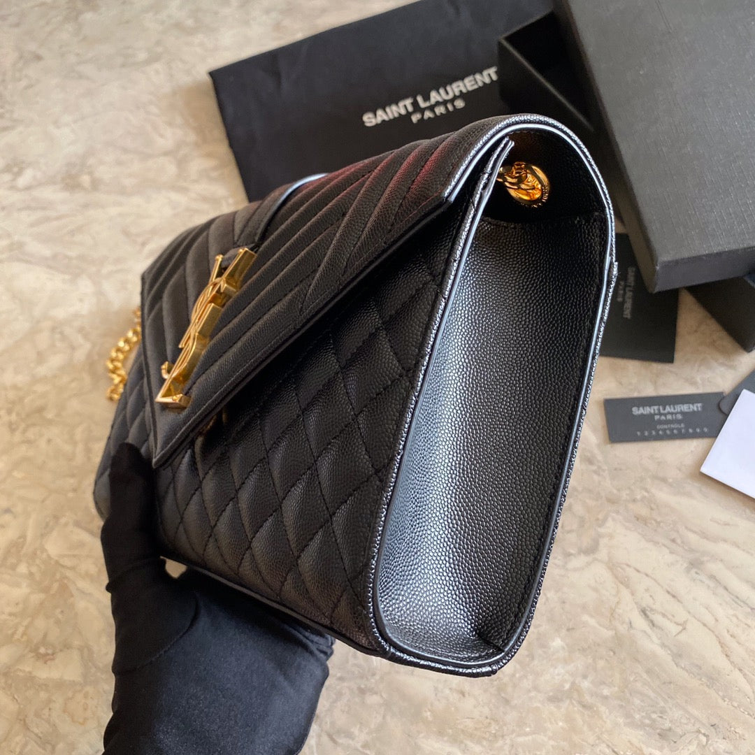 Y  Envelope Medium Bag In Mix Matelasse Grain  De Poudre Embossed Leather - Top Club