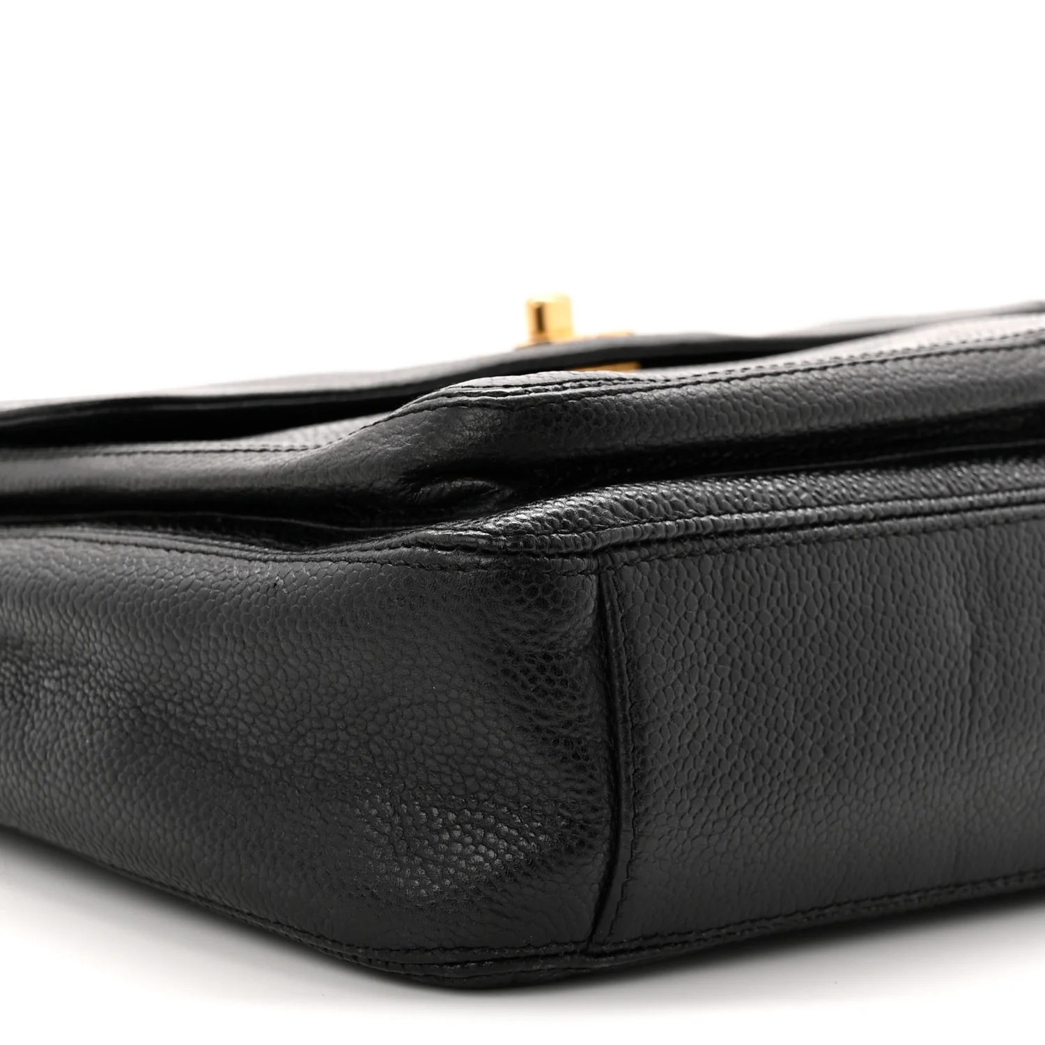 Caviar Flap Shoulder Bag Black - Top Club