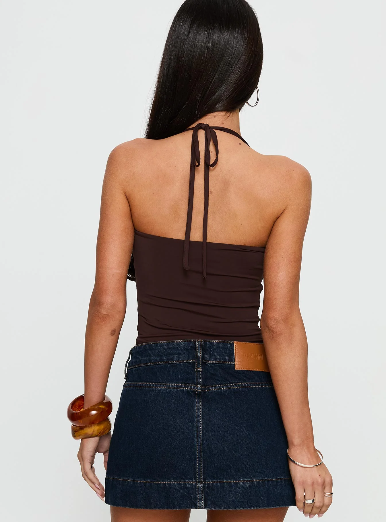 Someone You Need Bead Detail Bodysuit Chocolate