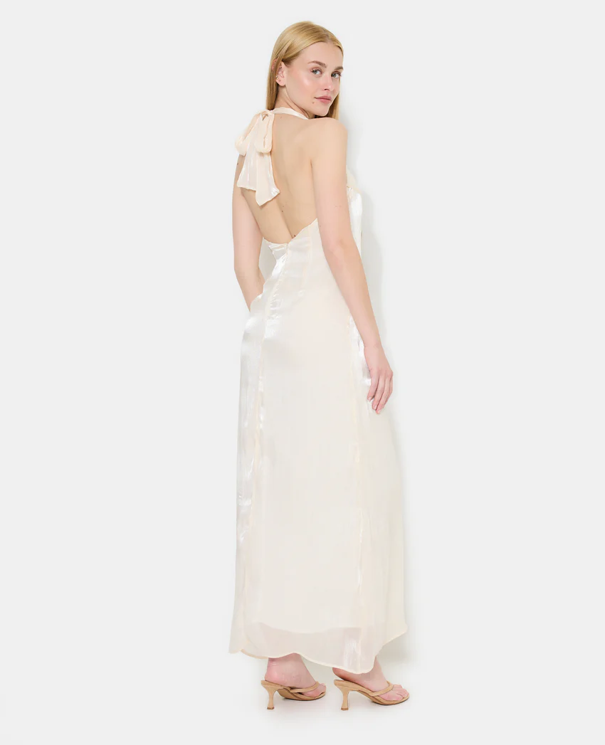 Pimkie Robe longue dos-nu en satin avec pans à nouer