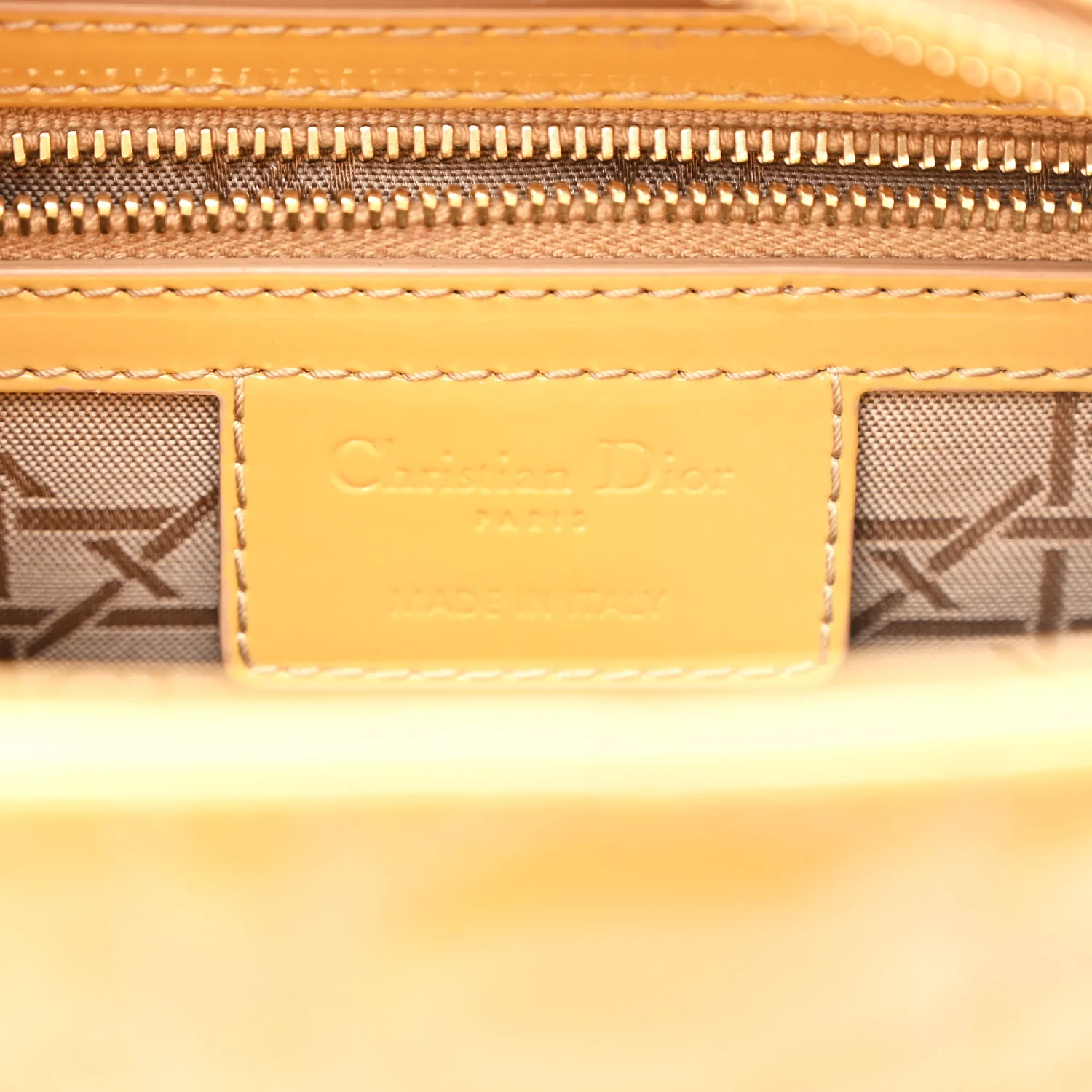 Patent Cannage Medium Lady Dior Dark Beige - Top Club