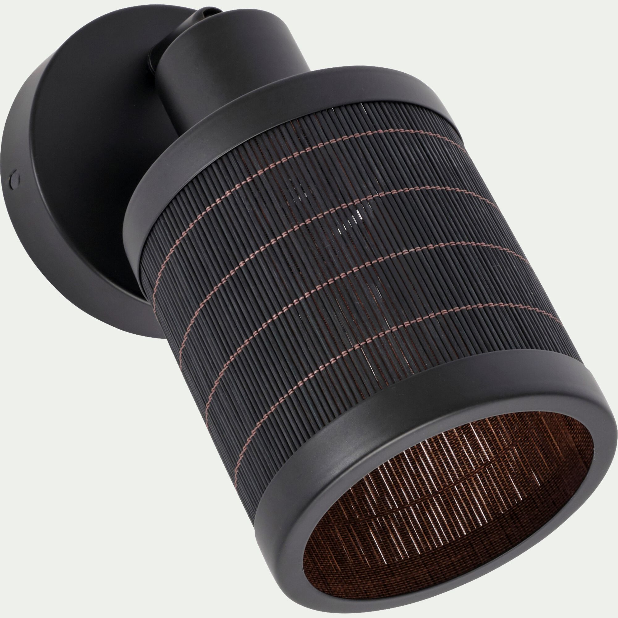 TAGALOG - Spot électrifié en acier et rotin - noir