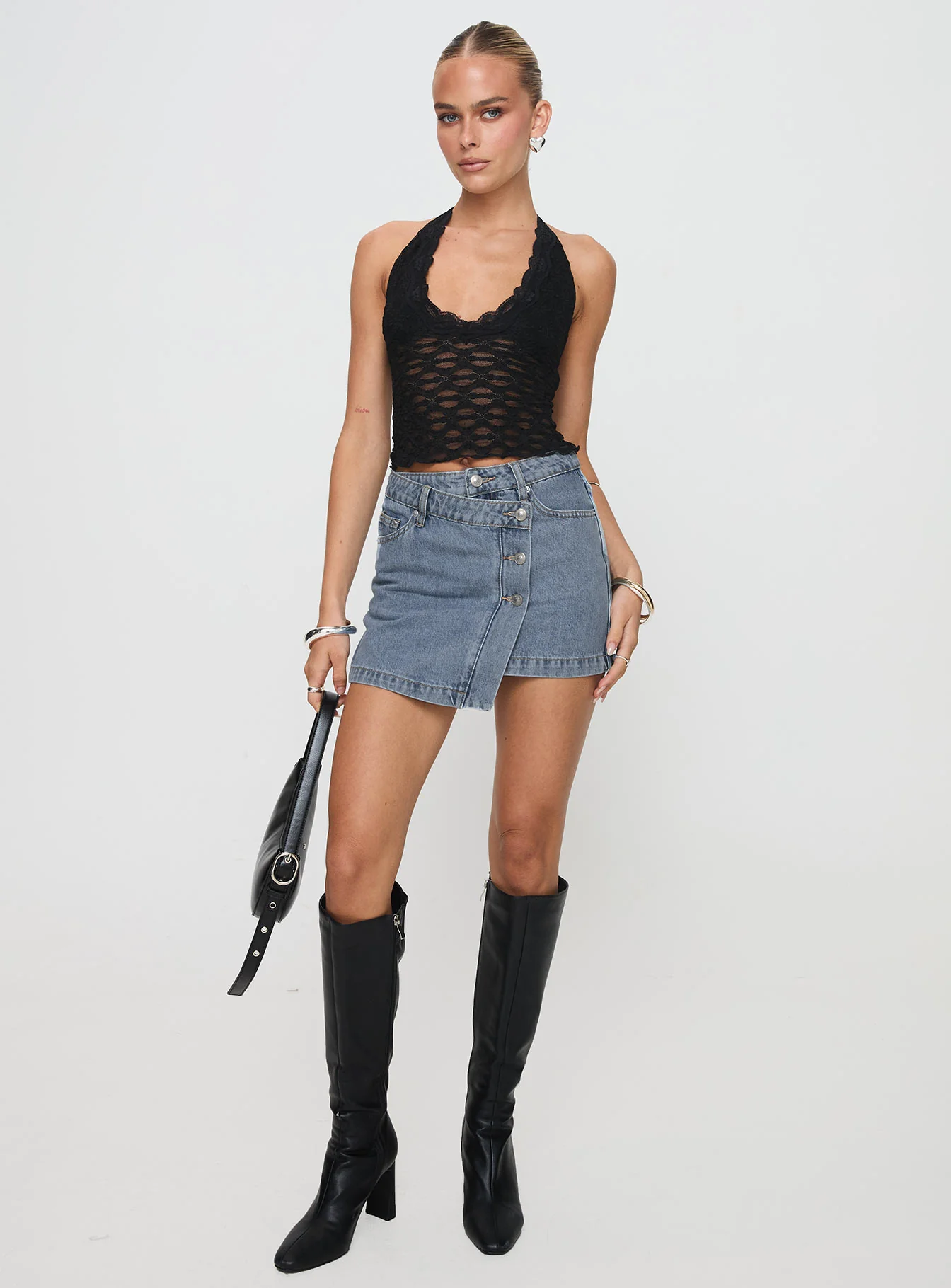 Denis Mini Denim Skirt Light Blue