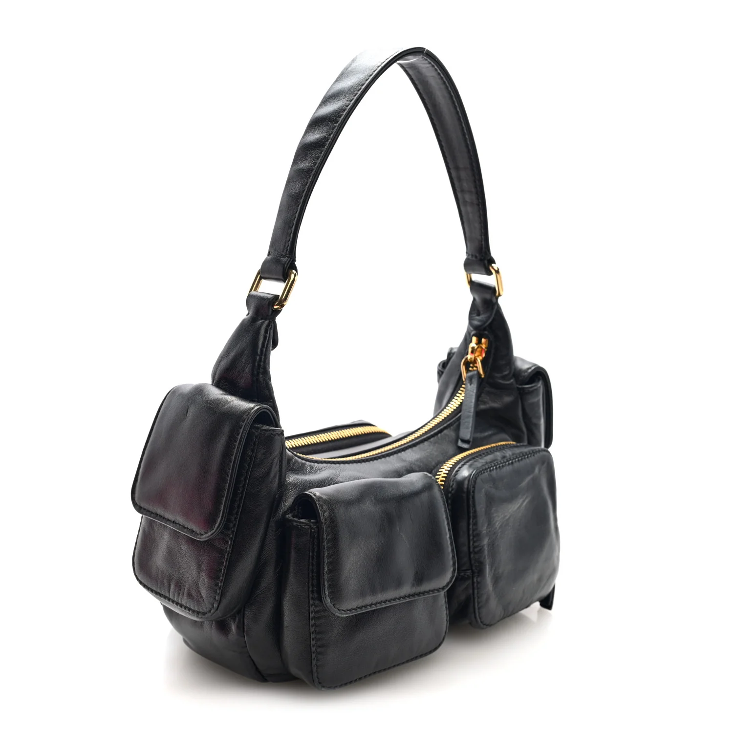 Nappa Multi Pocket Hobo Black - Top Club