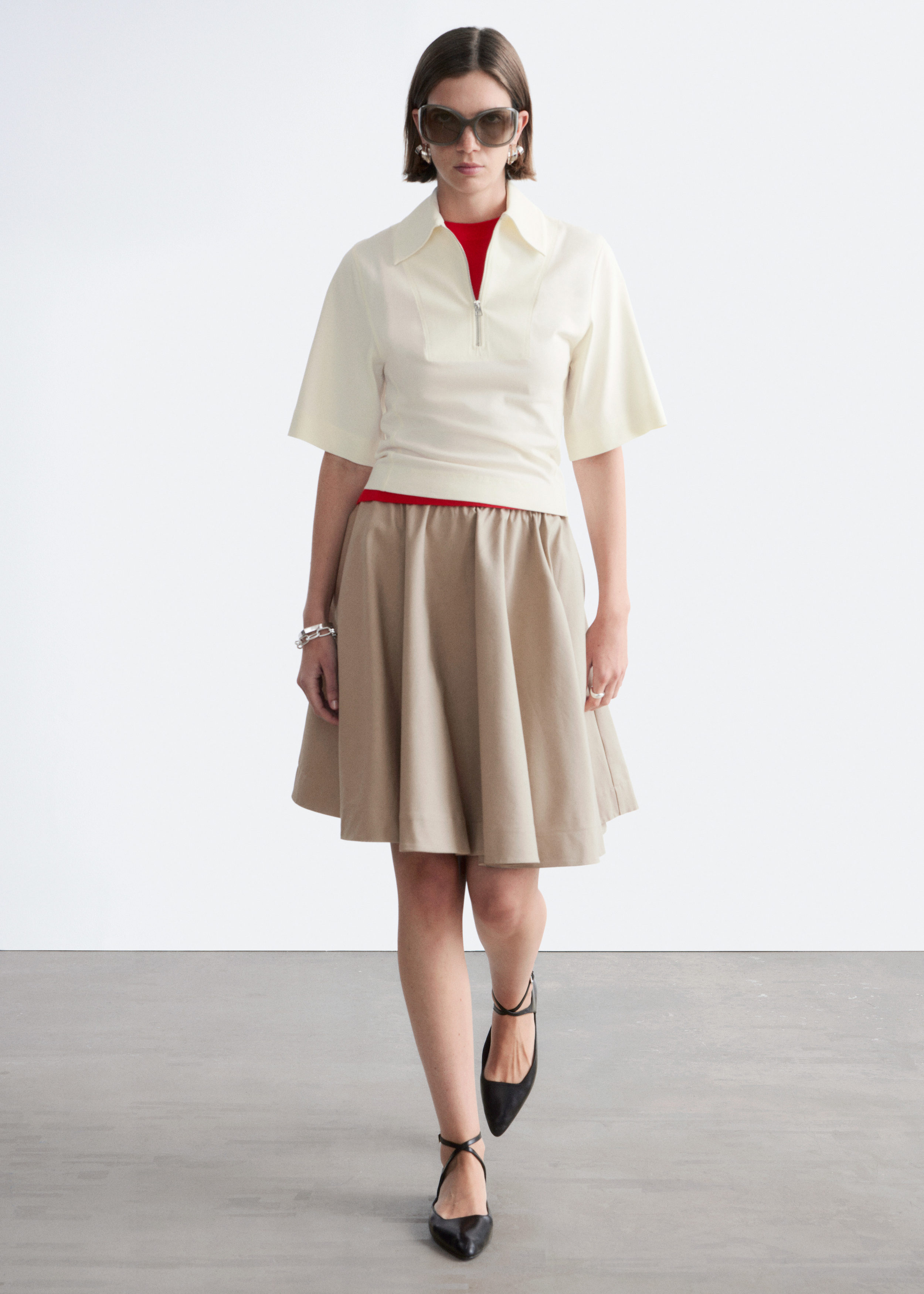 & Other Stories HALF-ZIP POLO TOP