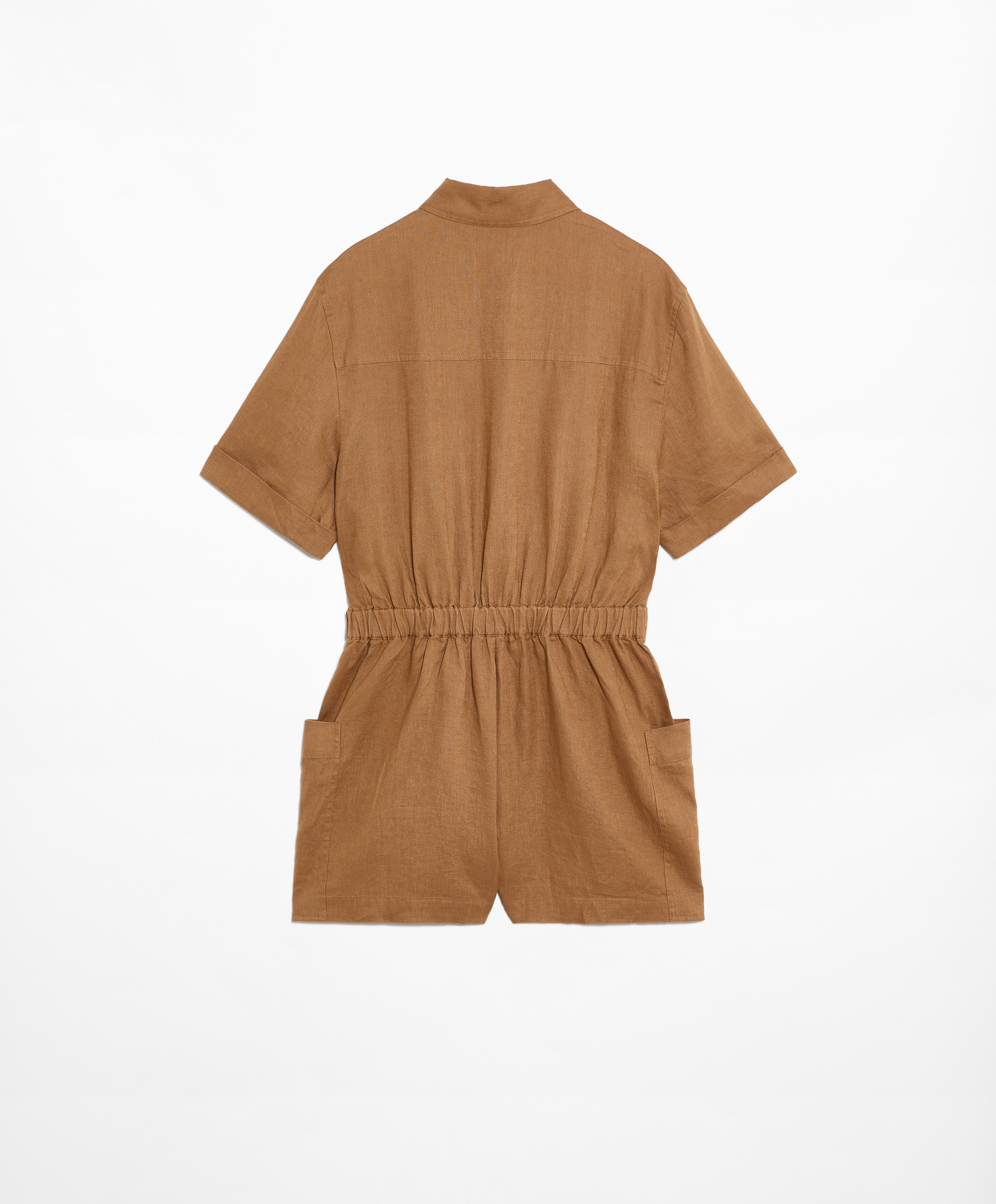 OYSHO 100% linen short jumpsuit with pockets