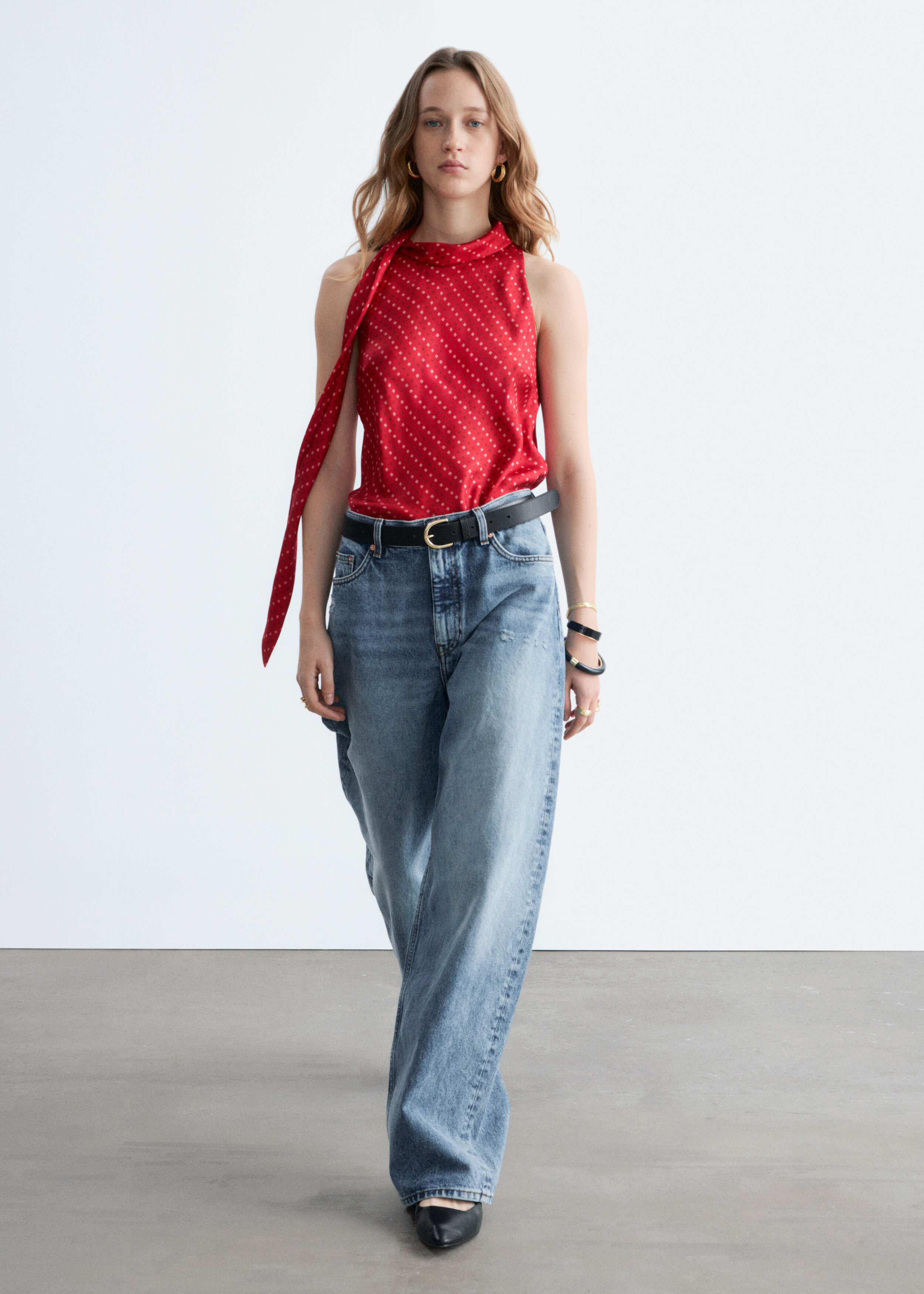 & Other Stories SCARF-NECK SILK TOP