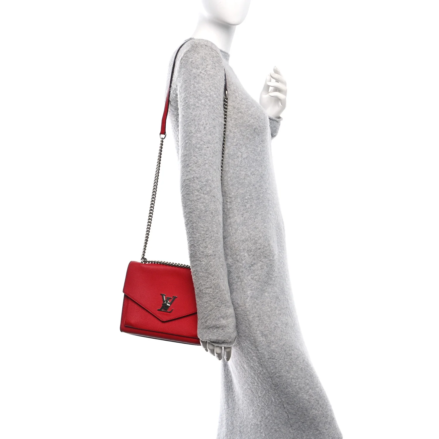 Soft Calfskin My Lockme Chain Bag BB Poppy