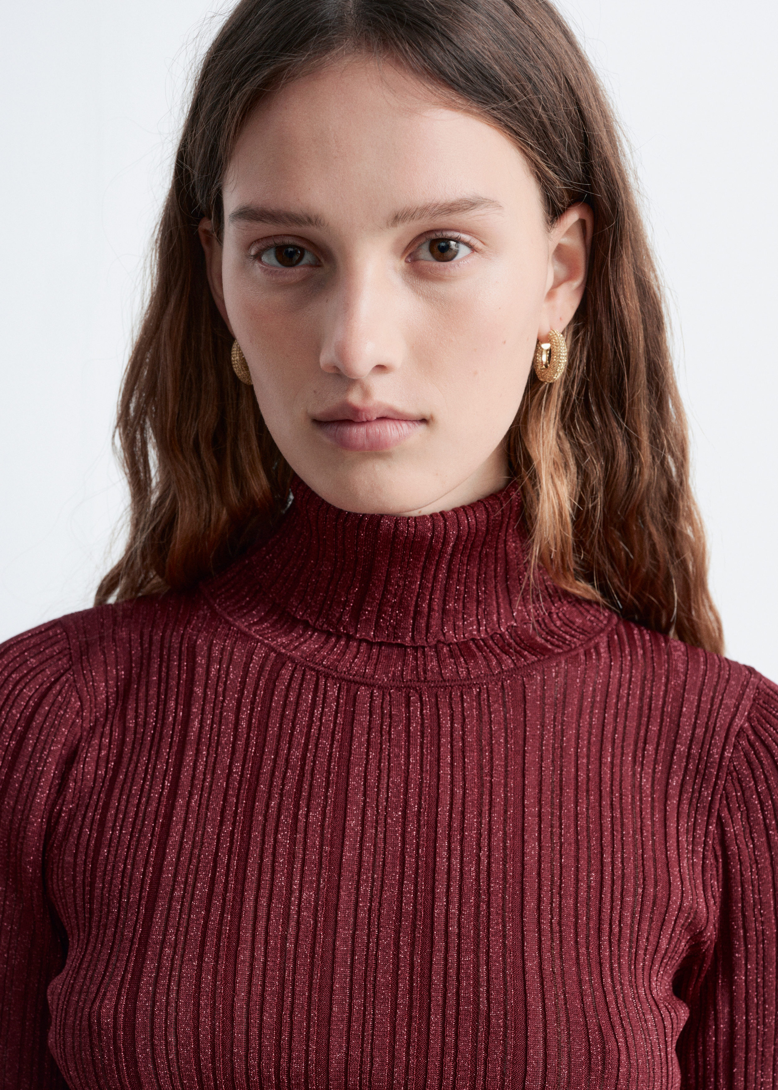 & Other Stories RIB-KNIT LUREX TURTLENECK