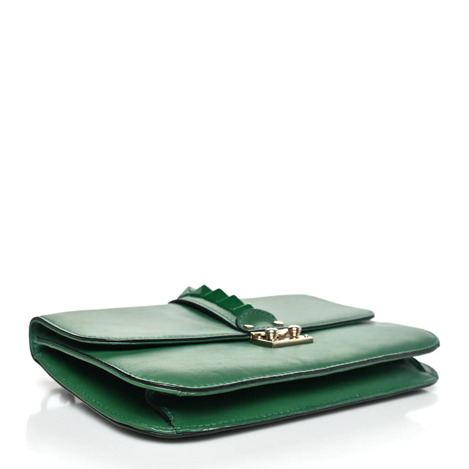 Vitello Medium Glam Lock Rockstud Flap Pop Green - Top Club