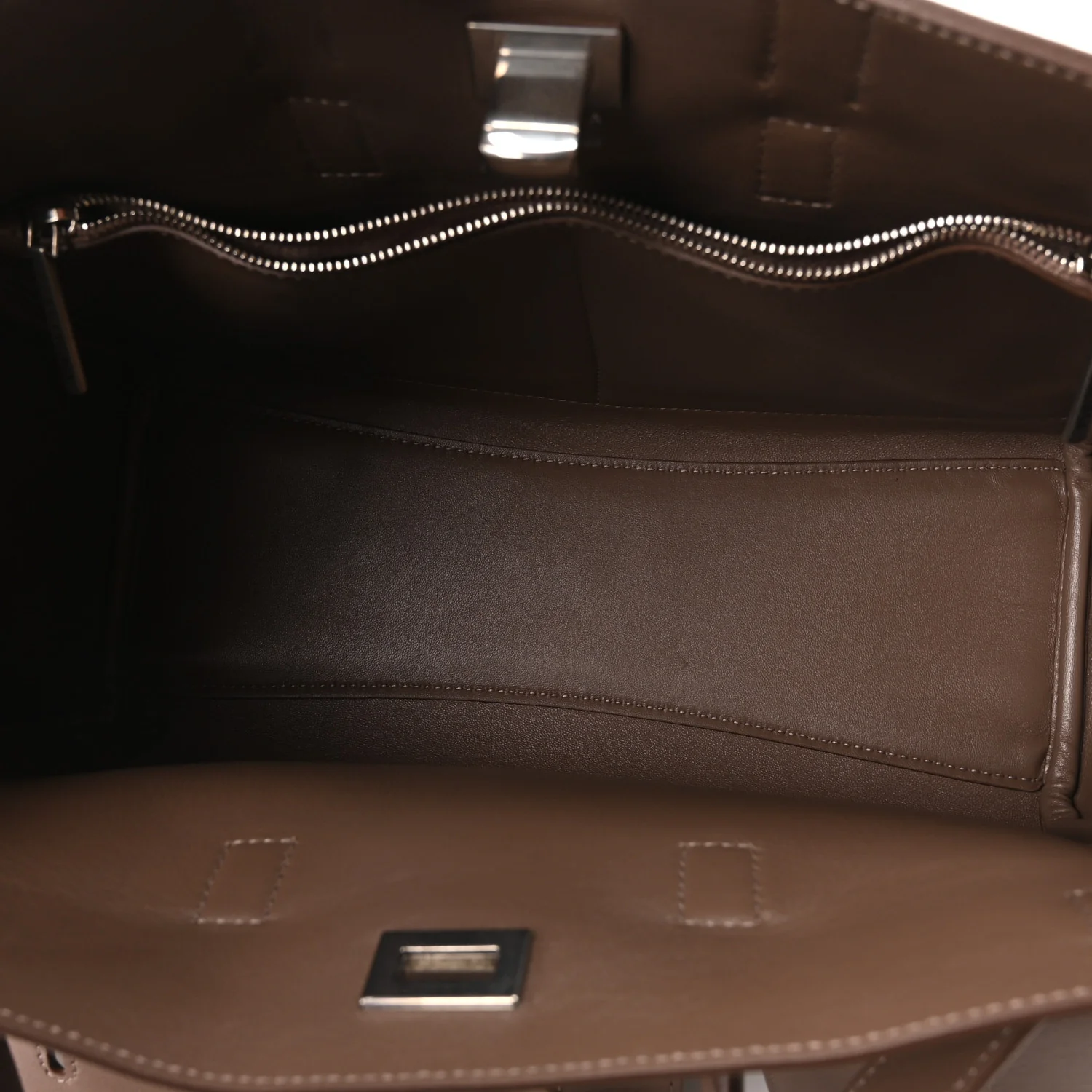 Smooth Calfskin Small Bel Air Carry All Bag Dark Taupe - Top Club
