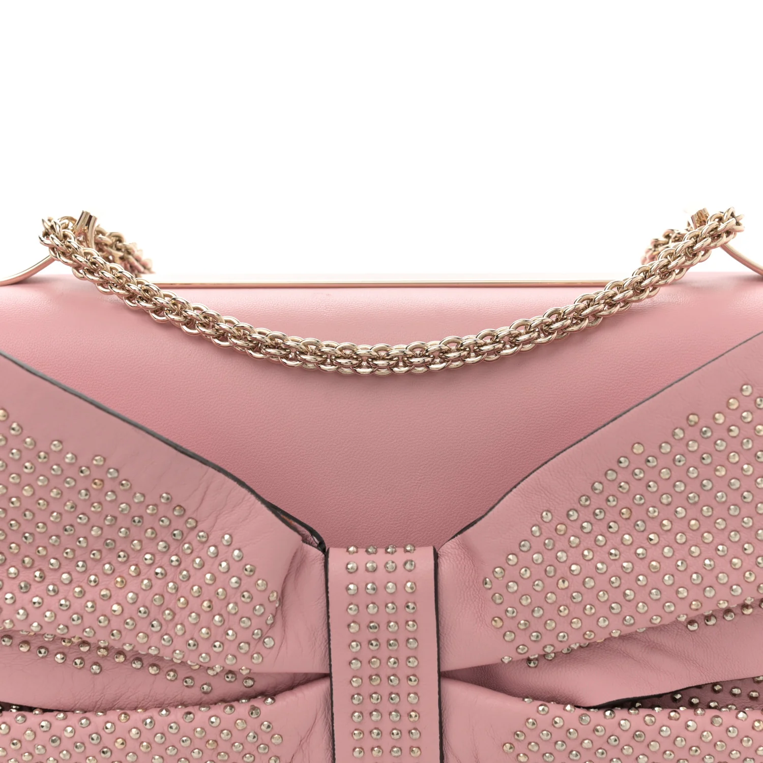 Nappa Bow Studded Shoulder Bag Pop Gardenia - Top Club