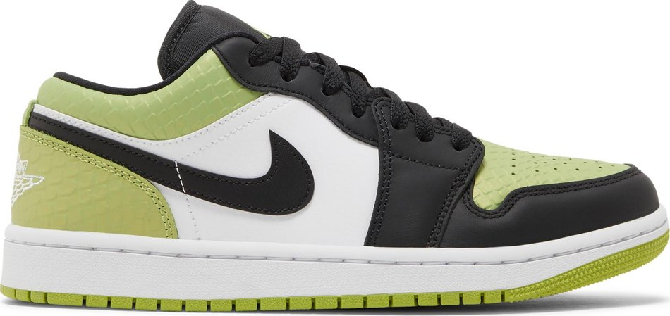 Wmns Air Jordan 1 Low SE  Vivid Green Snakeskin  DX4446-301 - Sneaker Replica Workshop
