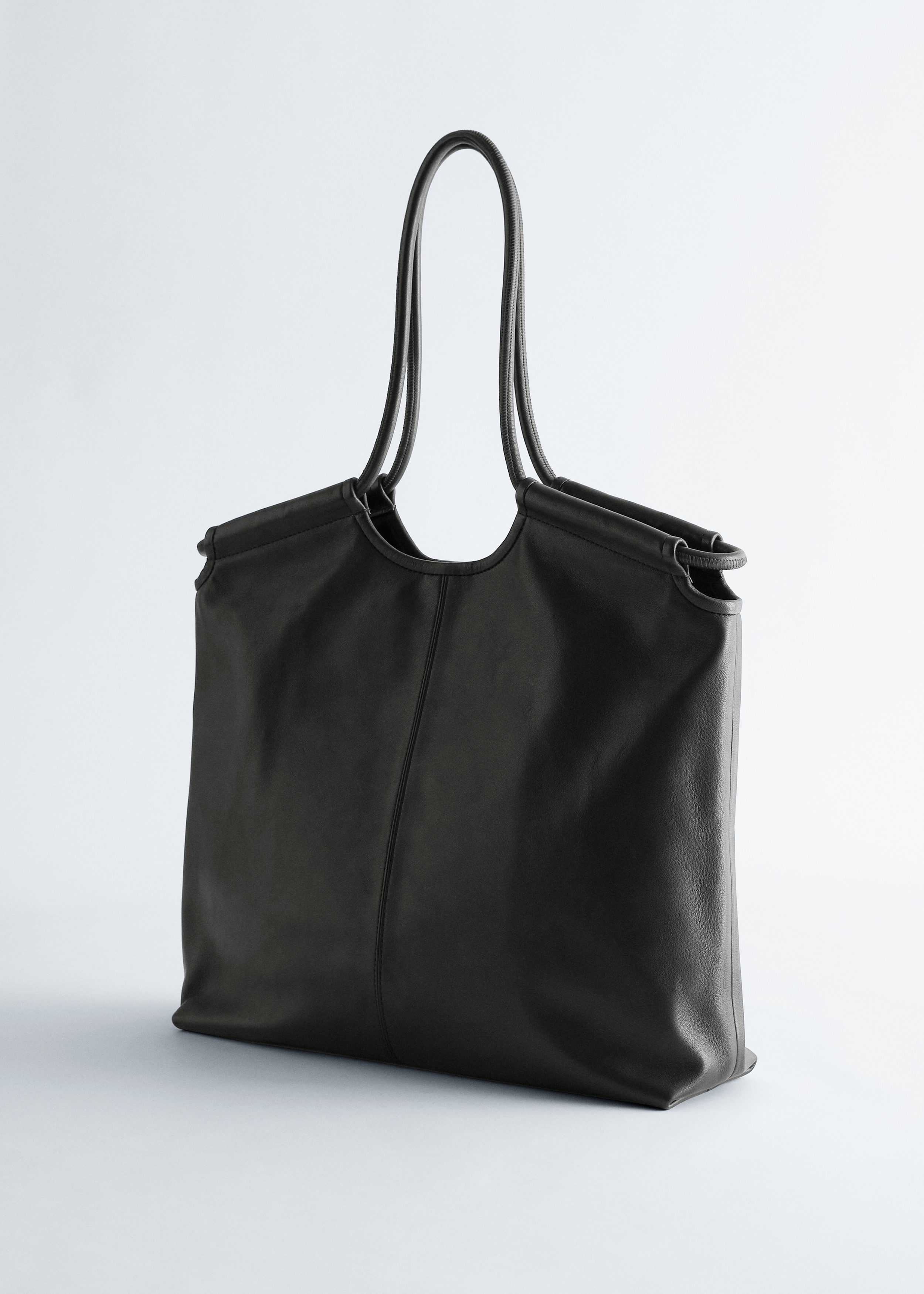 & Other Stories LARGE LEATHER TOTE BAG