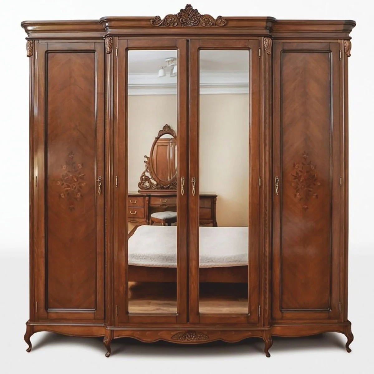 Luxury Baroque Bedroom Cabinet Brown 235.2 cm - Baroque Bedroom Furniture