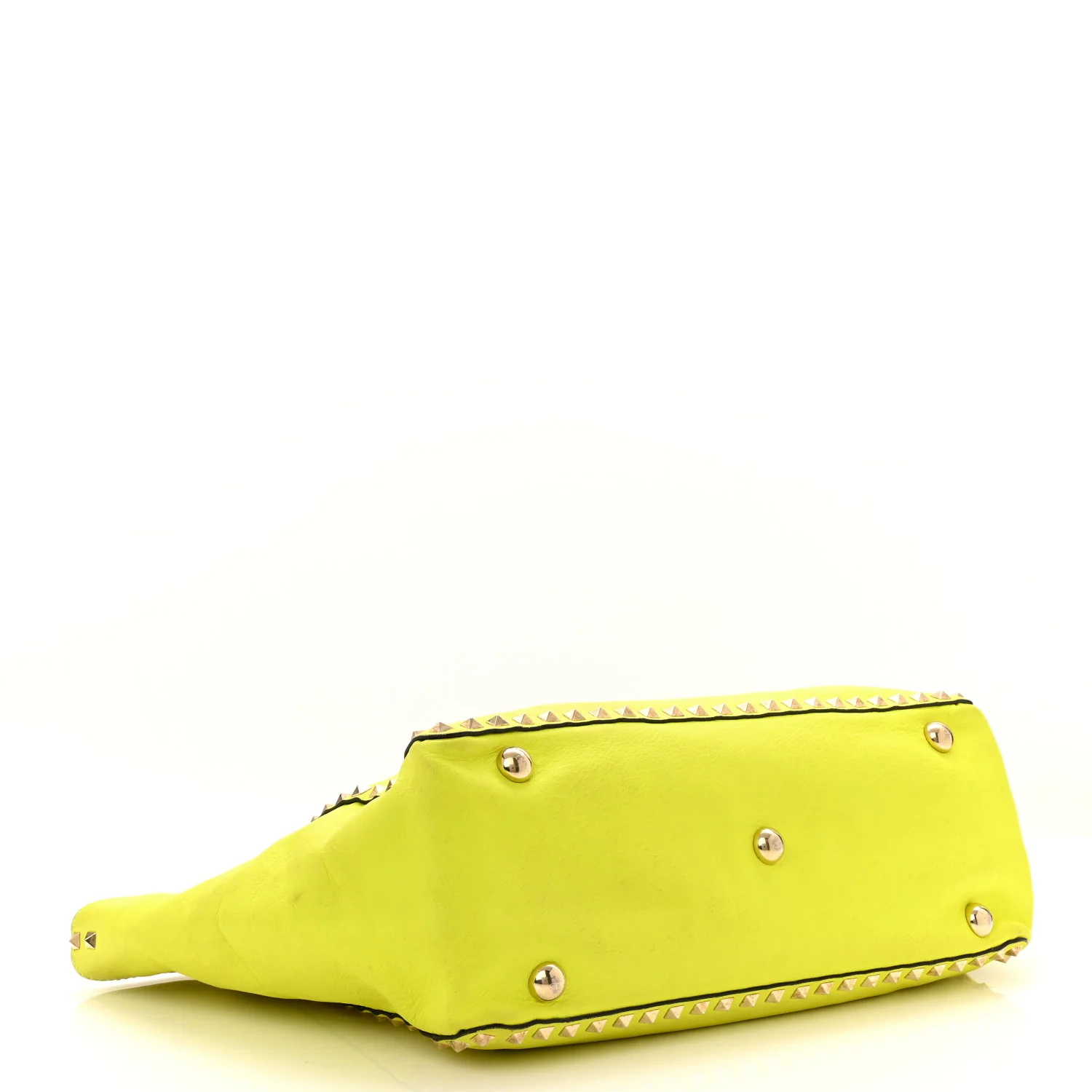 Vitello Medium Rockstud Tote Yellow Fluo - Top Club