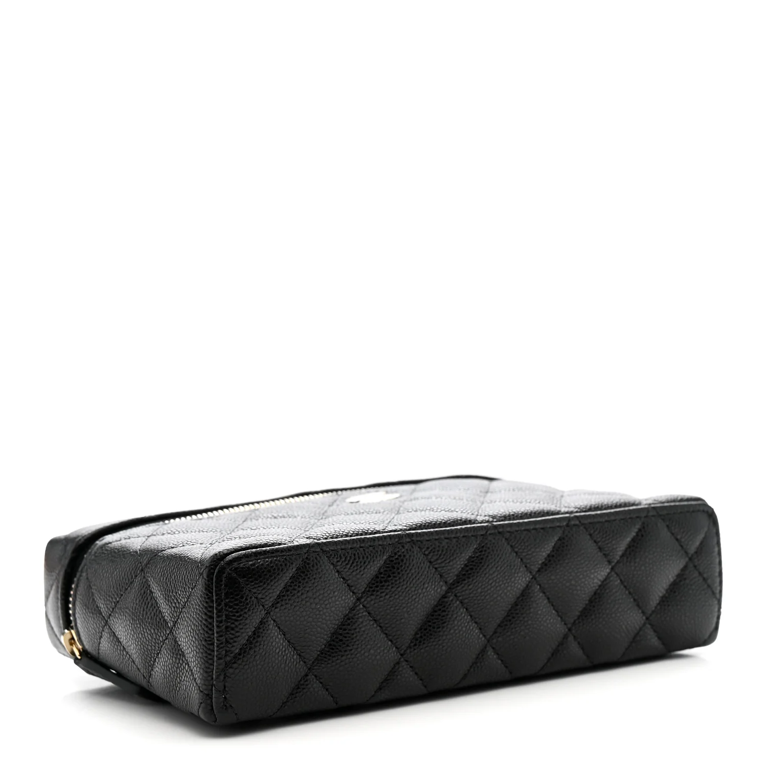 Caviar Quilted Top Handle Slim Vanity With Chain Black - Top Club