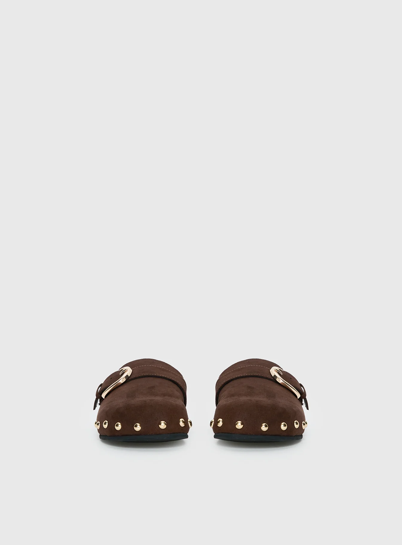 Way Life Goes Stud Detail Clogs Chocolate