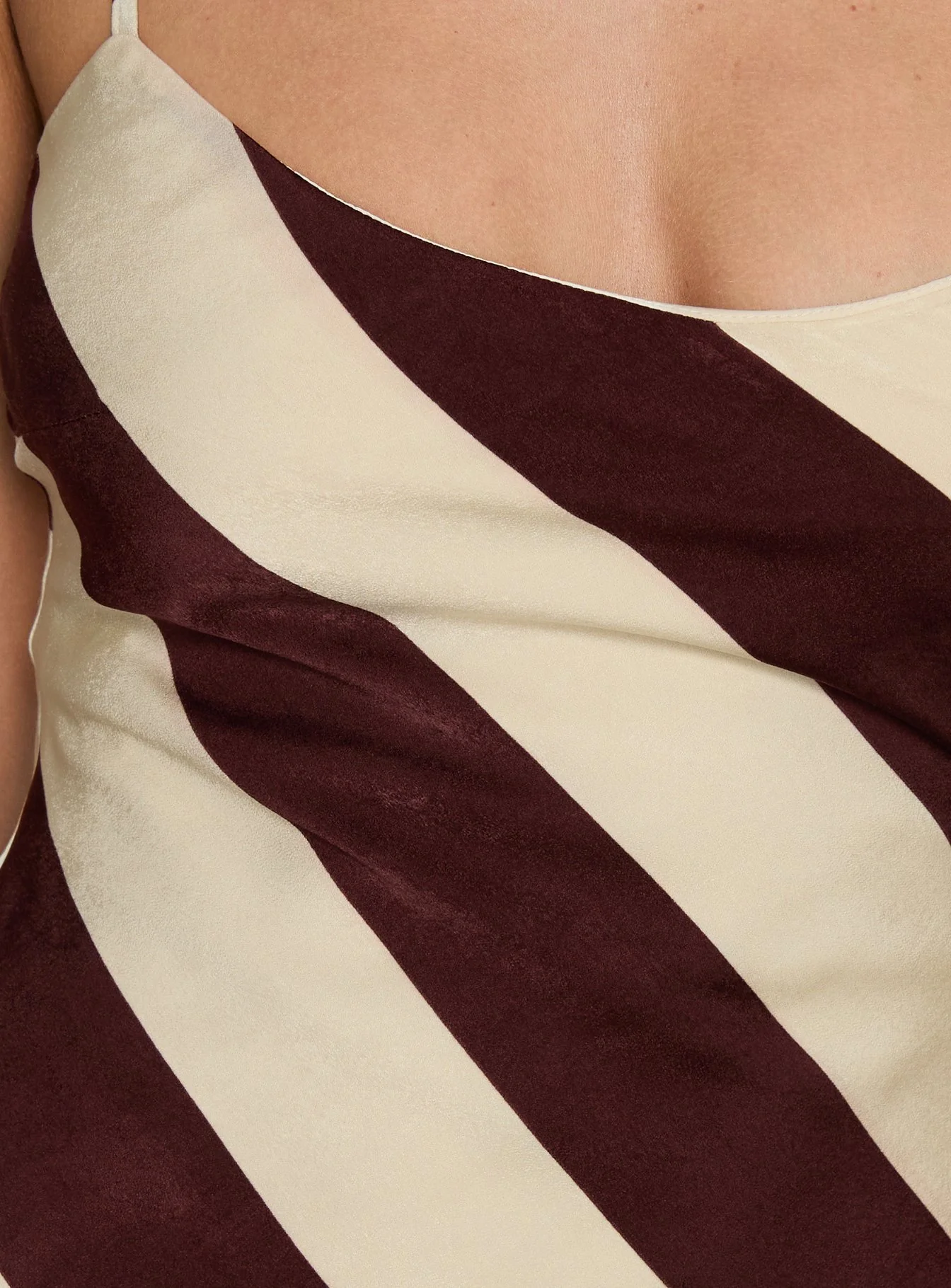 Rhodie Scoop Maxi Dress Brown / Cream Stripe