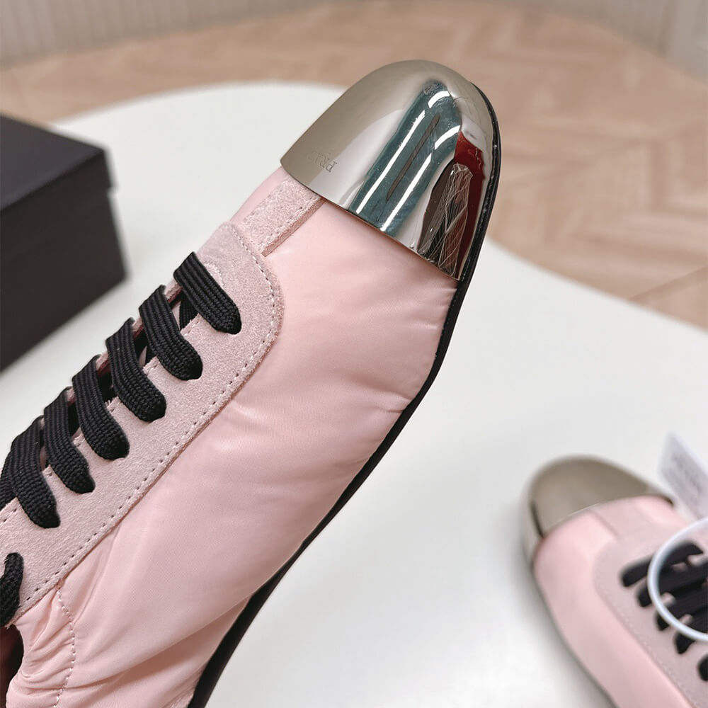 PRADA Collapse Re-Nylon and suede sneakers with metal toecap - Top Club