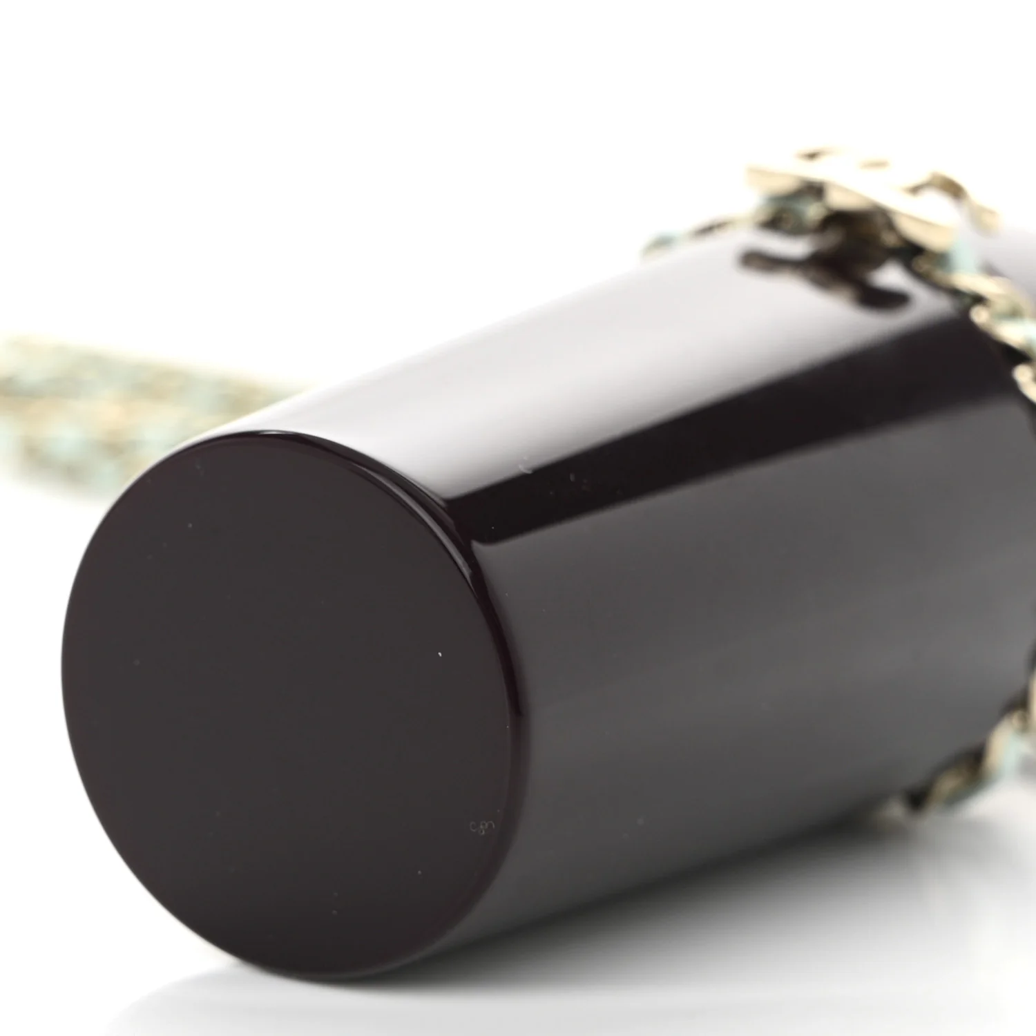 Lucite Lipstick Case On Chain Burgundy Blue - Top Club