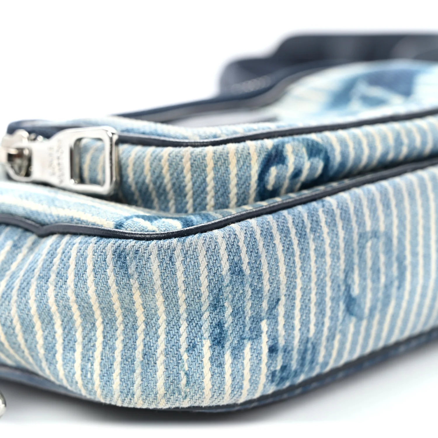 Hickory Stripes Denim Monogram Watercolor Outdoor Pouch Blue - Top Club