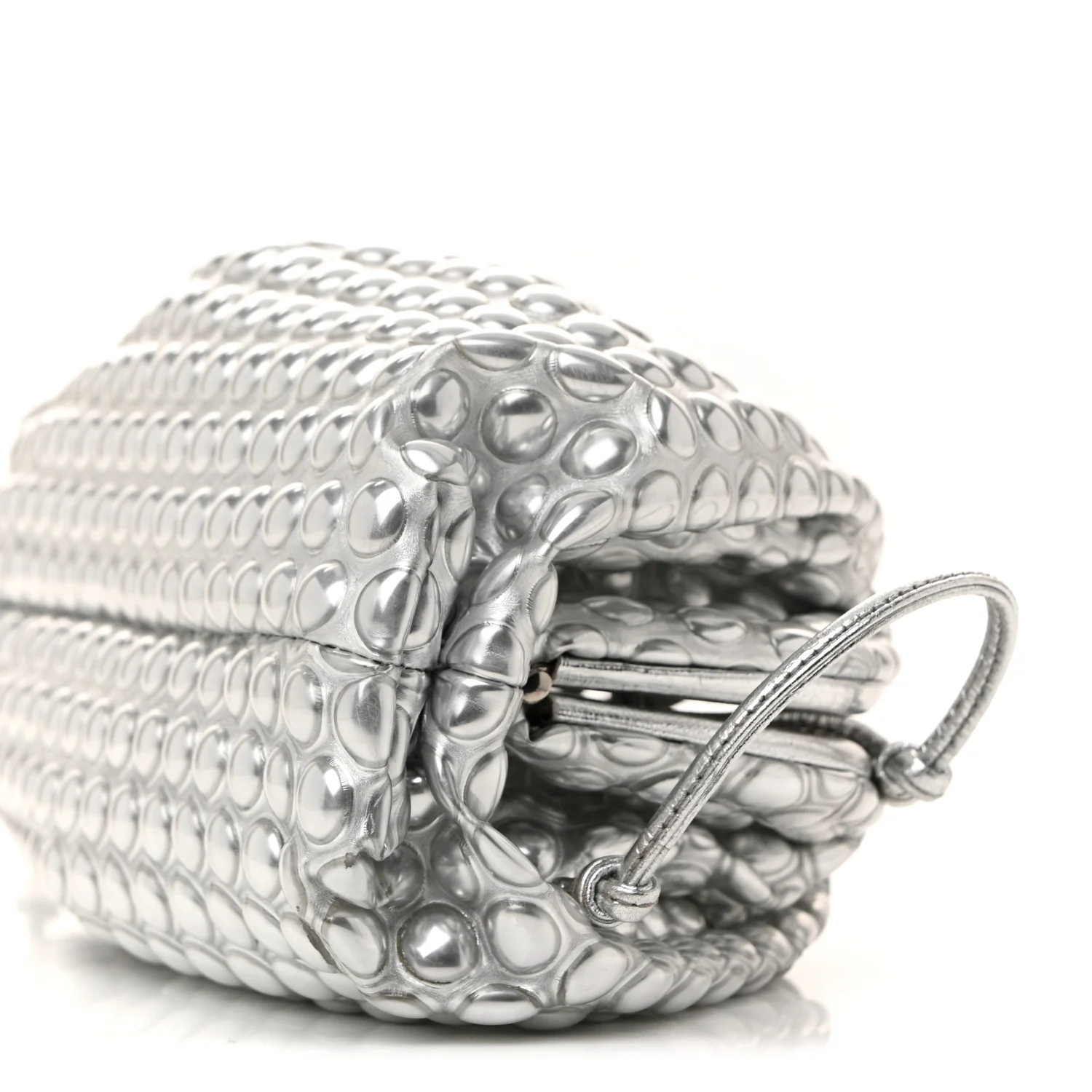 Metallic Fabric Bubble Wrap The Mini Pouch Silver - Top Club