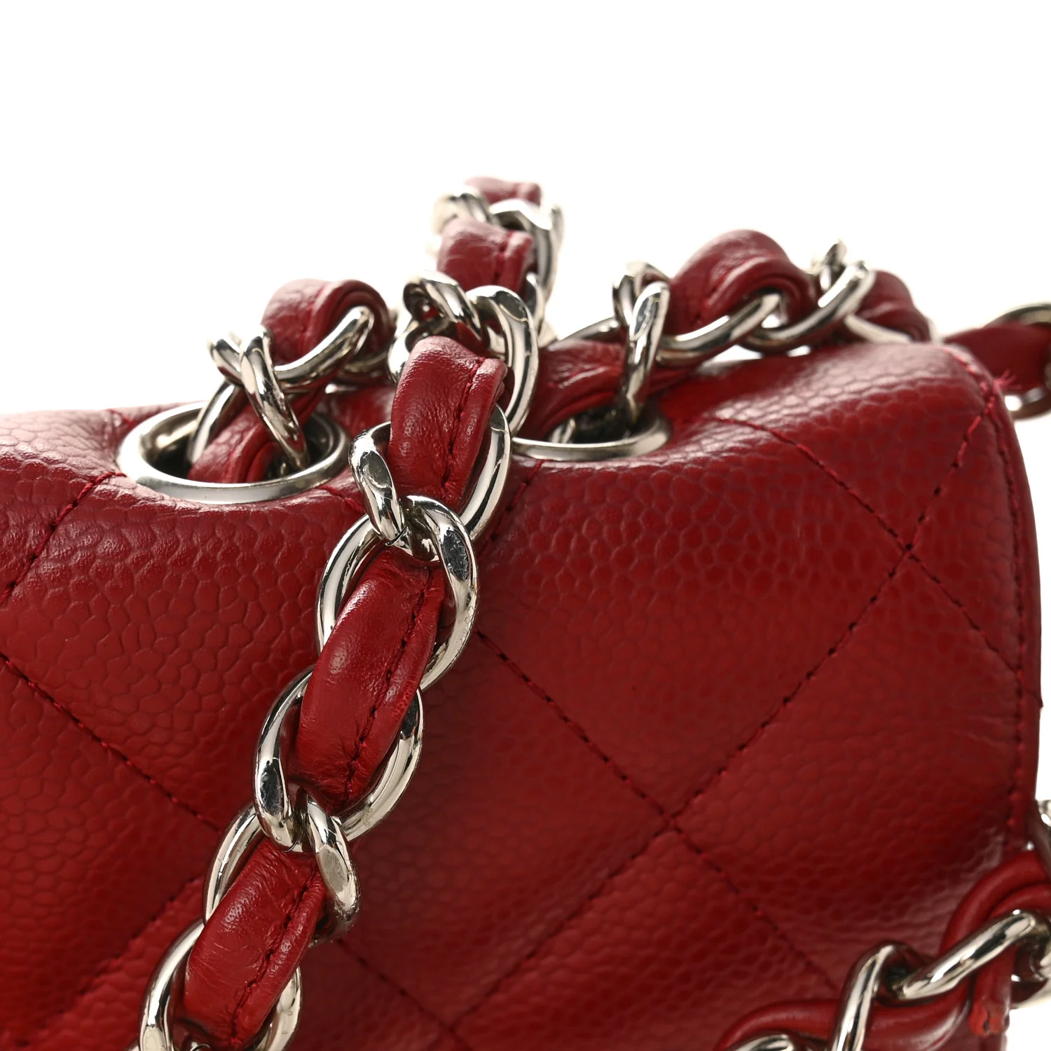Caviar Quilted Jumbo Single Flap Dark Red - Top Club