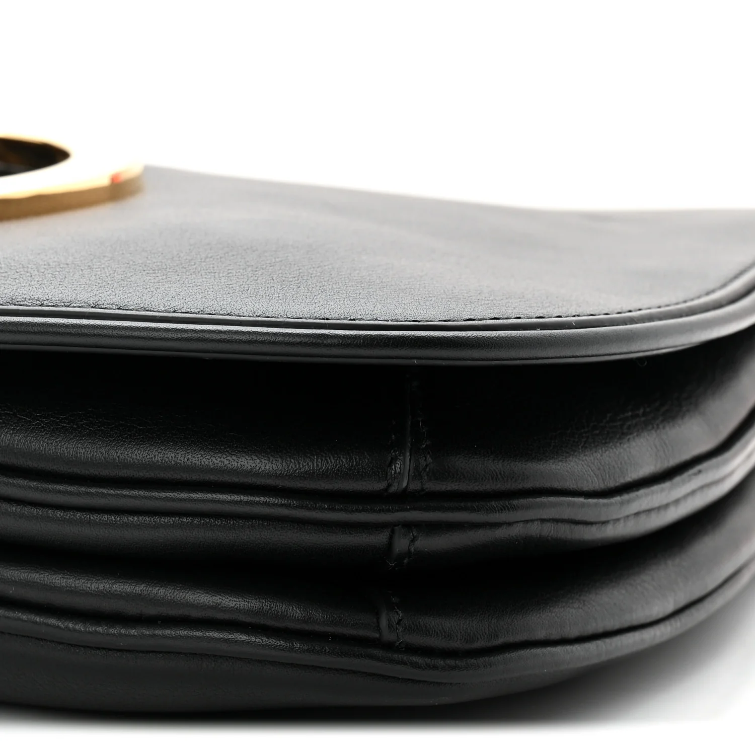 Roxy Calfskin Web Medium Blondie Top Handle Shoulder Flap Bag Black - Top Club