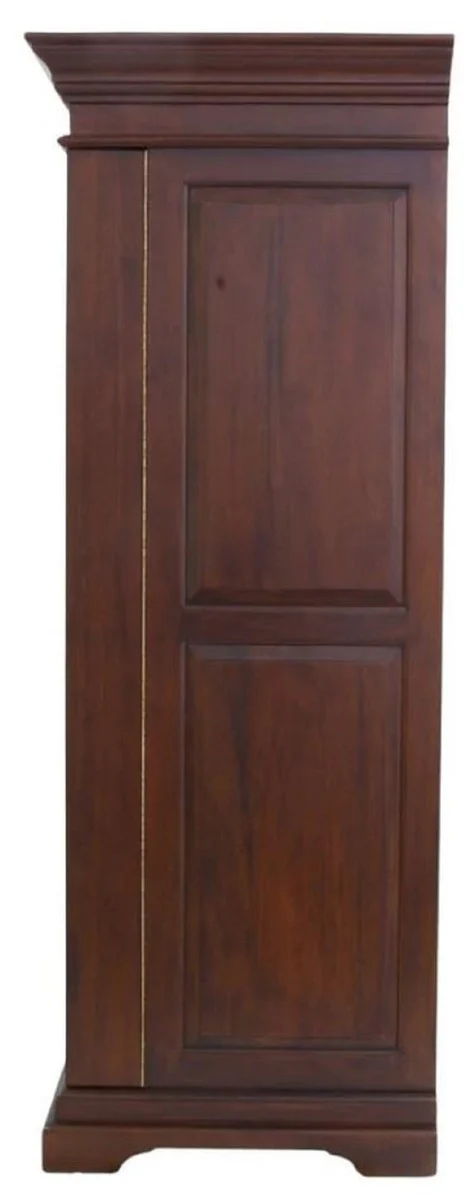 Luxury country house style mahogany wine cabinet with 2 doors dark brown / brass 92 x 70 x H. 190 cm - mahogany bar cabinet - solid wood cabinet in country house style - country house style bar furniture