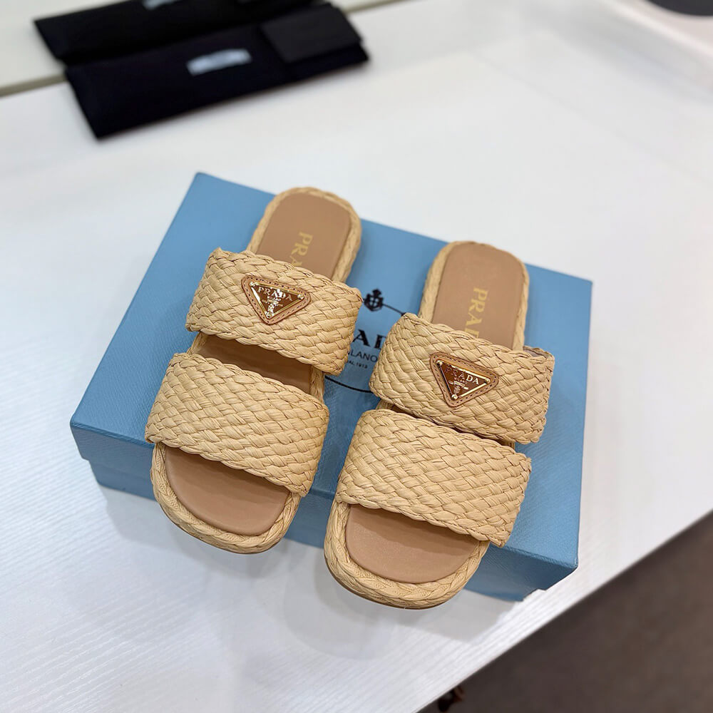 Prada Raffia slides - Top Club
