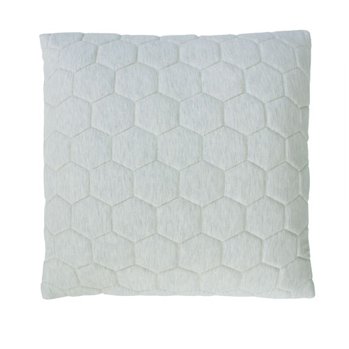 Kussen Hexagon puff ivory peacock